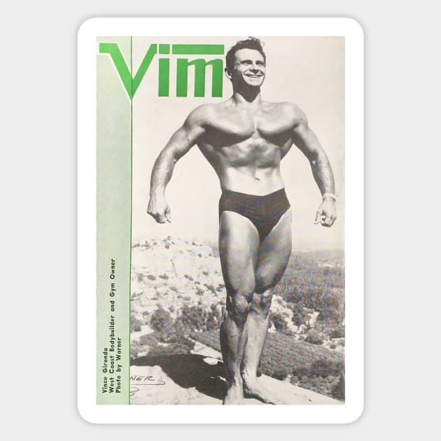 VIM Physique Magazine - Vintage Physique Muscle Male Model Magazine Cover Sticker by SNAustralia